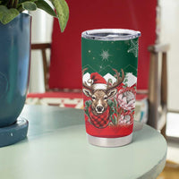 Personalized South Africa Christmas Tumbler Cup Springbok With King Protea - Wonder Print Shop