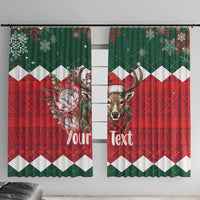 Personalized South Africa Christmas Window Curtain Springbok With King Protea - Wonder Print Shop