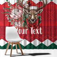 Personalized South Africa Christmas Window Curtain Springbok With King Protea - Wonder Print Shop