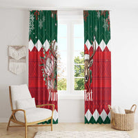 Personalized South Africa Christmas Window Curtain Springbok With King Protea - Wonder Print Shop