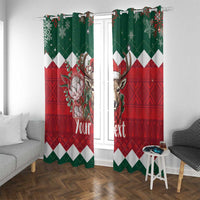 Personalized South Africa Christmas Window Curtain Springbok With King Protea - Wonder Print Shop
