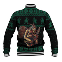 Merry Krampus Creepy Christmas Holiday Baseball Jacket Green Version - Wonder Print Shop