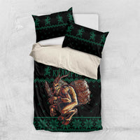 Merry Krampus Creepy Christmas Holiday Bedding Set Green Version - Wonder Print Shop