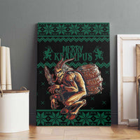 Merry Krampus Creepy Christmas Holiday Canvas Wall Art Green Version - Wonder Print Shop