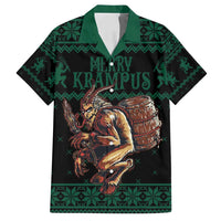 Merry Krampus Creepy Christmas Holiday Family Matching Summer Maxi Dress and Hawaiian Shirt Green Version - Wonder Print Shop