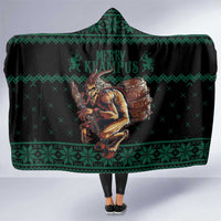 Merry Krampus Creepy Christmas Holiday Hooded Blanket Green Version