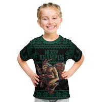 Merry Krampus Creepy Christmas Holiday Kid T Shirt Green Version - Wonder Print Shop