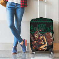 Merry Krampus Creepy Christmas Holiday Luggage Cover Green Version - Wonder Print Shop