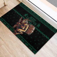 Merry Krampus Creepy Christmas Holiday Rubber Doormat Green Version - Wonder Print Shop