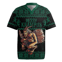 Merry Krampus Creepy Christmas Holiday Rugby Jersey Green Version - Wonder Print Shop