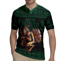Merry Krampus Creepy Christmas Holiday Rugby Jersey Green Version - Wonder Print Shop