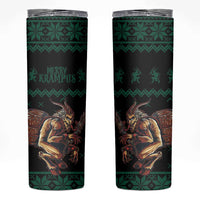 Merry Krampus Creepy Christmas Holiday Skinny Tumbler Green Version - Wonder Print Shop