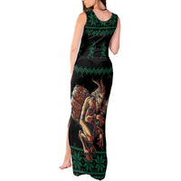 Merry Krampus Creepy Christmas Holiday Tank Maxi Dress Green Version - Wonder Print Shop