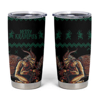 Merry Krampus Creepy Christmas Holiday Tumbler Cup Green Version - Wonder Print Shop