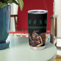 Merry Krampus Creepy Christmas Holiday Tumbler Cup Green Version - Wonder Print Shop