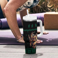 Merry Krampus Creepy Christmas Holiday Tumbler With Handle Green Version - Wonder Print Shop