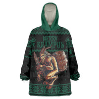 Merry Krampus Creepy Christmas Holiday Wearable Blanket Hoodie Green Version - Wonder Print Shop