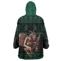 Merry Krampus Creepy Christmas Holiday Wearable Blanket Hoodie Green Version - Wonder Print Shop