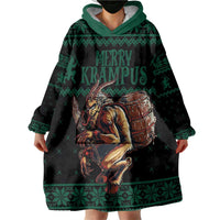Merry Krampus Creepy Christmas Holiday Wearable Blanket Hoodie Green Version - Wonder Print Shop