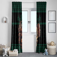 Merry Krampus Creepy Christmas Holiday Window Curtain Green Version - Wonder Print Shop