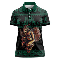 Merry Krampus Creepy Christmas Holiday Women Polo Shirt Green Version - Wonder Print Shop