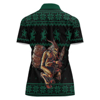 Merry Krampus Creepy Christmas Holiday Women Polo Shirt Green Version - Wonder Print Shop