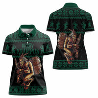 Merry Krampus Creepy Christmas Holiday Women Polo Shirt Green Version - Wonder Print Shop