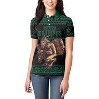 Merry Krampus Creepy Christmas Holiday Women Polo Shirt Green Version - Wonder Print Shop