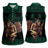 Merry Krampus Creepy Christmas Holiday Women Sleeveless Polo Shirt Green Version - Wonder Print Shop