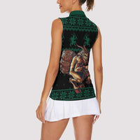 Merry Krampus Creepy Christmas Holiday Women Sleeveless Polo Shirt Green Version - Wonder Print Shop