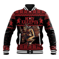 Merry Krampus Creepy Christmas Holiday Baseball Jacket Red Version - Wonder Print Shop