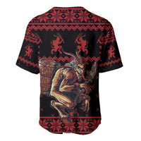 Merry Krampus Creepy Christmas Holiday Baseball Jersey Red Version - Wonder Print Shop