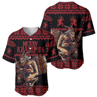Merry Krampus Creepy Christmas Holiday Baseball Jersey Red Version - Wonder Print Shop
