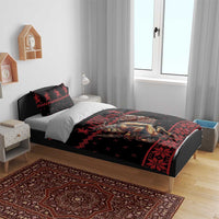 Merry Krampus Creepy Christmas Holiday Bedding Set Red Version - Wonder Print Shop