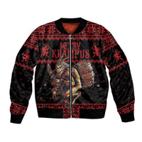 Merry Krampus Creepy Christmas Holiday Bomber Jacket Red Version - Wonder Print Shop