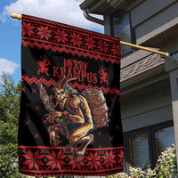 Merry Krampus Creepy Christmas Holiday Garden Flag Red Version - Wonder Print Shop