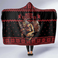 Merry Krampus Creepy Christmas Holiday Hooded Blanket Red Version