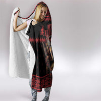 Merry Krampus Creepy Christmas Holiday Hooded Blanket Red Version