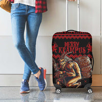 Merry Krampus Creepy Christmas Holiday Luggage Cover Red Version - Wonder Print Shop