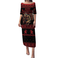 Merry Krampus Creepy Christmas Holiday Puletasi Red Version - Wonder Print Shop
