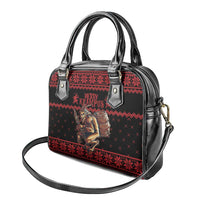 Merry Krampus Creepy Christmas Holiday Shoulder Handbag Red Version