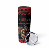 Merry Krampus Creepy Christmas Holiday Skinny Tumbler Red Version - Wonder Print Shop