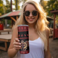 Merry Krampus Creepy Christmas Holiday Skinny Tumbler Red Version - Wonder Print Shop