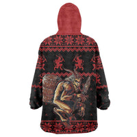 Merry Krampus Creepy Christmas Holiday Wearable Blanket Hoodie Red Version - Wonder Print Shop