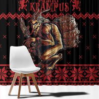 Merry Krampus Creepy Christmas Holiday Window Curtain Red Version - Wonder Print Shop
