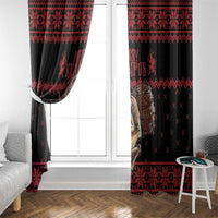 Merry Krampus Creepy Christmas Holiday Window Curtain Red Version - Wonder Print Shop