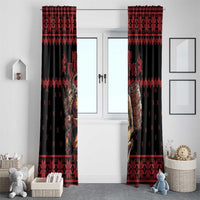 Merry Krampus Creepy Christmas Holiday Window Curtain Red Version - Wonder Print Shop