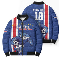 Cape Verde Football Custom Bomber Puffer Jacket Pride Of The Islands - Wonder Print Shop