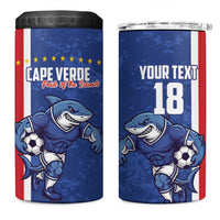 Cape Verde Football Custom 4 in 1 Can Cooler Tumbler Pride Of The Islands - Wonder Print Shop