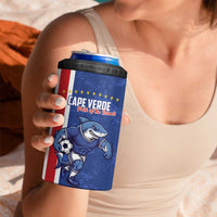 Cape Verde Football Custom 4 in 1 Can Cooler Tumbler Pride Of The Islands - Wonder Print Shop
